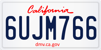 CA license plate 6UJM766