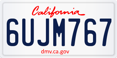 CA license plate 6UJM767