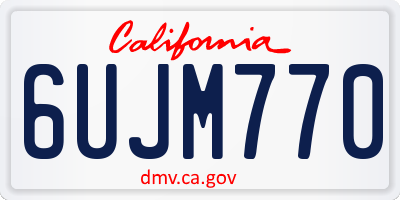 CA license plate 6UJM770