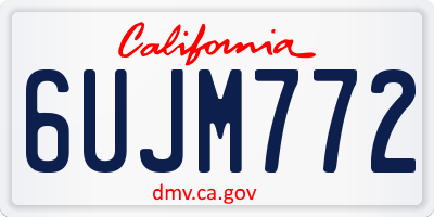 CA license plate 6UJM772