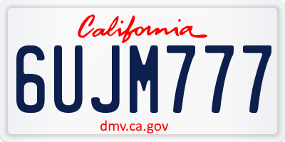 CA license plate 6UJM777