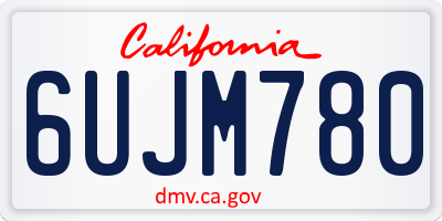 CA license plate 6UJM780