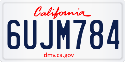 CA license plate 6UJM784