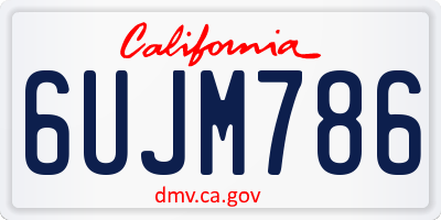 CA license plate 6UJM786