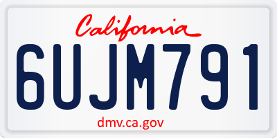 CA license plate 6UJM791