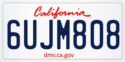 CA license plate 6UJM808