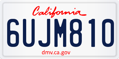 CA license plate 6UJM810