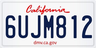 CA license plate 6UJM812