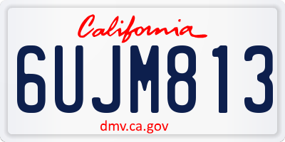 CA license plate 6UJM813