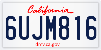 CA license plate 6UJM816