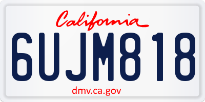 CA license plate 6UJM818