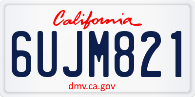 CA license plate 6UJM821