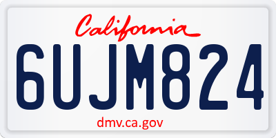 CA license plate 6UJM824