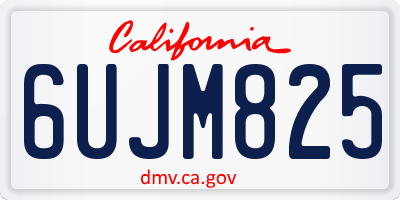 CA license plate 6UJM825