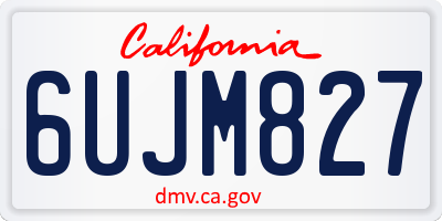 CA license plate 6UJM827