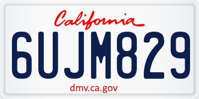 CA license plate 6UJM829