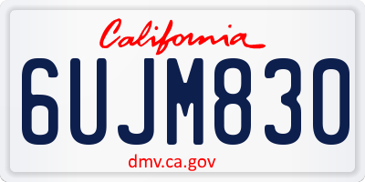 CA license plate 6UJM830