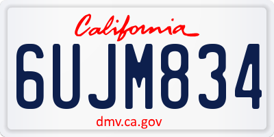 CA license plate 6UJM834
