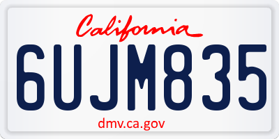 CA license plate 6UJM835