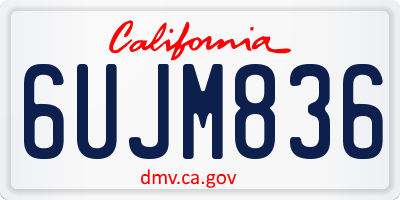 CA license plate 6UJM836