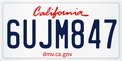 CA license plate 6UJM847