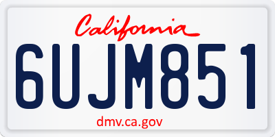 CA license plate 6UJM851