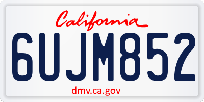CA license plate 6UJM852