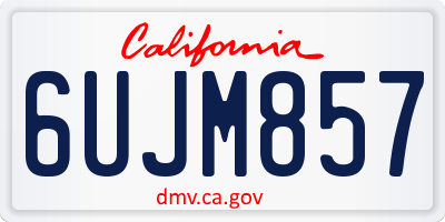 CA license plate 6UJM857