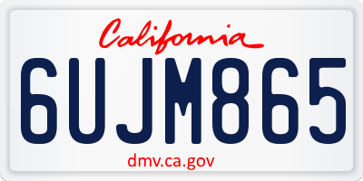 CA license plate 6UJM865