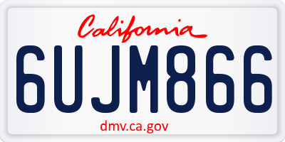 CA license plate 6UJM866