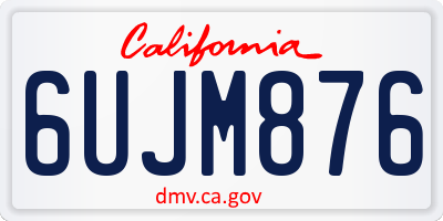 CA license plate 6UJM876