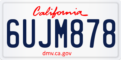 CA license plate 6UJM878