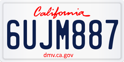 CA license plate 6UJM887