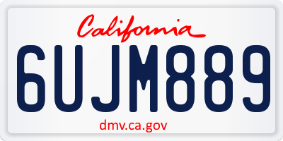 CA license plate 6UJM889