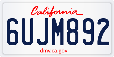 CA license plate 6UJM892