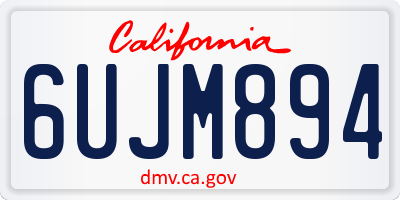 CA license plate 6UJM894