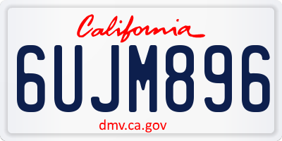CA license plate 6UJM896