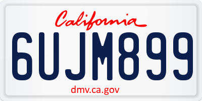 CA license plate 6UJM899