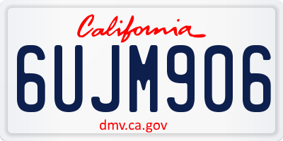 CA license plate 6UJM906