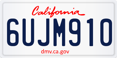 CA license plate 6UJM910