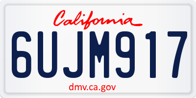 CA license plate 6UJM917