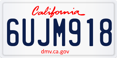 CA license plate 6UJM918