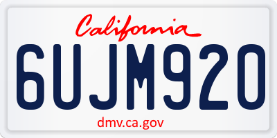 CA license plate 6UJM920