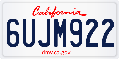 CA license plate 6UJM922