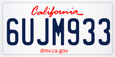 CA license plate 6UJM933