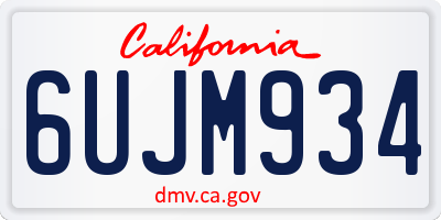 CA license plate 6UJM934