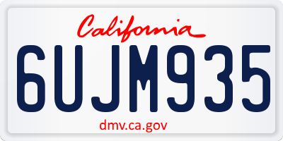 CA license plate 6UJM935