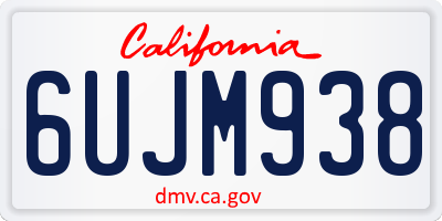 CA license plate 6UJM938