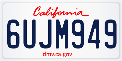 CA license plate 6UJM949