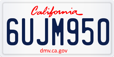 CA license plate 6UJM950